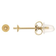 Clous d'oreilles pour perles semi-percées 3 mm - Acier inoxydable 303L Doré x2|raw }}