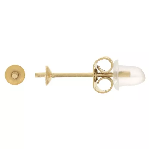 Clous d'oreilles pour perles semi-percées 3 mm - Acier inoxydable 303L Doré x2
