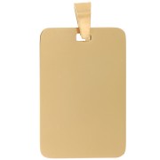 Pendentif plaque rectangle 30x20 mm - Acier inoxydable 316L Doré x1|raw }}