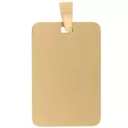 Pendentif plaque rectangle 30x20 mm - Acier inoxydable 316L Doré x1