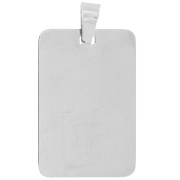 Pendentif plaque rectangle 30x20 mm - Acier inoxydable 316L x1