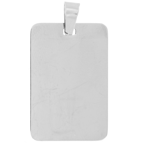 Pendentif plaque rectangle 30x20 mm - Acier inoxydable 316L x1
