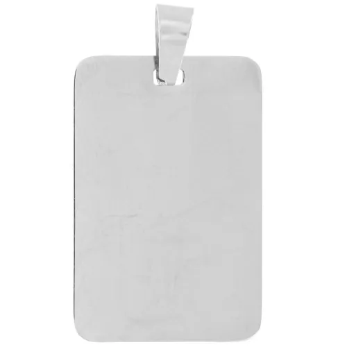 Pendentif plaque rectangle 30x20 mm - Acier inoxydable 316L x1