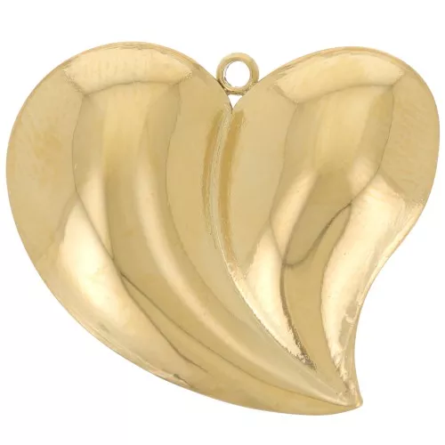 Pendentif coeur bombé 21x24 mm - Acier inoxydable 304L Doré x1