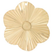 Pendentif fleur effet plissé 40 mm pour cabochon 6 mm - Acier inox 304L Doré x1|raw }}