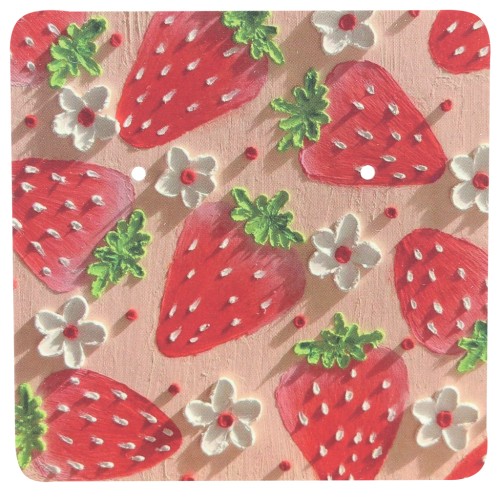 Lot de 50 cartes supports bijoux 6x6 cm pour boucles d'oreilles - Fraise