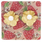 Lot de 50 cartes supports bijoux 6x6 cm pour boucles d'oreilles - Fraise