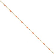 Chaîne maille Fantaisie et résine époxy 2 mm - Acier inox 304 Doré - Orange x1m