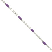 Chaîne maille Fantaisie et résine époxy 2 mm - Acier inoxydable 304 - Violet x1m