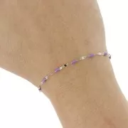 Chaîne maille Fantaisie et résine époxy 2 mm - Acier inoxydable 304 - Violet x1m