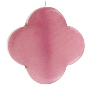 Perle de Tagua - forme tréfle 14 mm - Rose x1