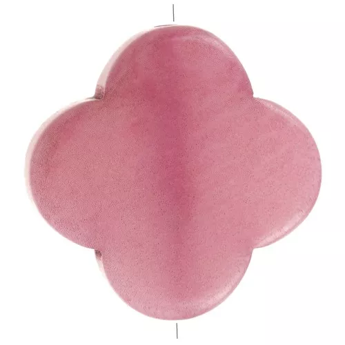 Perle de Tagua - forme tréfle 14 mm - Rose x1