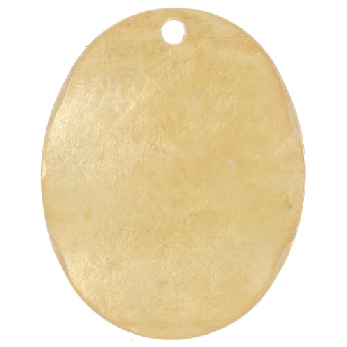 Pendentif ovale irrégulier martelé 20x16 mm - Doré à l'or fin satiné x1