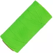Bobine de fil ciré Linhasita pour micro macramé 0.35 mm - Fluo Green (329) x448m