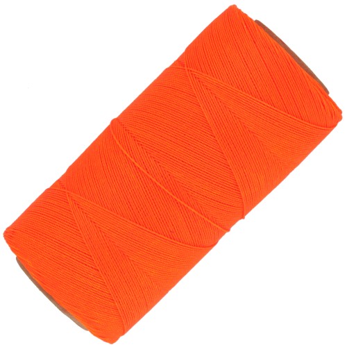 Bobine de fil ciré Linhasita pour micro macramé 0.35 mm - Fluo Orange (393) x448m