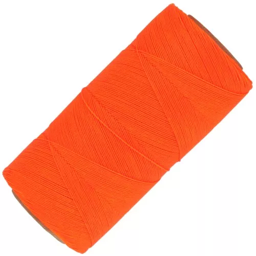 Bobine de fil ciré Linhasita pour micro macramé 0.35 mm - Fluo Orange (393) x448m