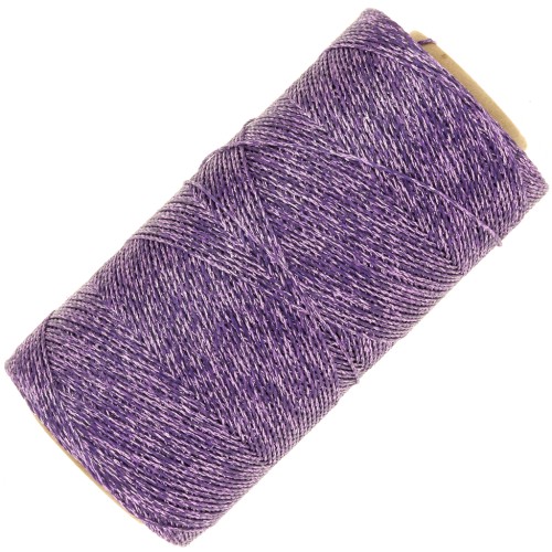 Bobine de fil ciré Linhasita pour micro macramé 0.5mm - Violet métallisé (Purpura)