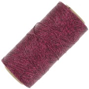 Bobine de fil ciré Linhasita pour micro macramé 0.5mm Rose foncé métallisé (Pink)