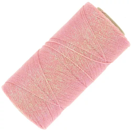 Bobine de fil ciré Linhasita pour micro macramé 0.5mm - Saumon iridescent (Salmao)