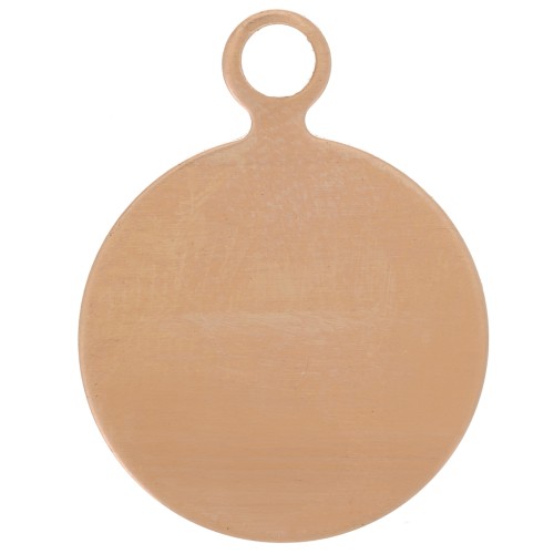 Pendentif rond 17 mm en cuivre pour poudre de sur-glaçure x1