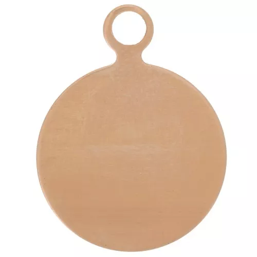 Pendentif rond 17 mm en cuivre pour poudre de sur-glaçure x1