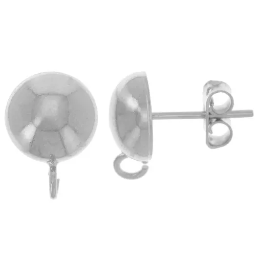 2 Paires De Clous D'oreilles - Métal Doré & Argenté Avec Zircons - Occasion - Style Champagne Translucide