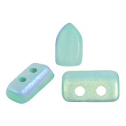 Perles en verre Piros® par Puca® 2x5 mm - Blue Green Opal AB Mat x10g|raw }}