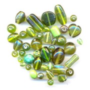 Assortiment de perles en verre irisées Vert x50g|raw }}