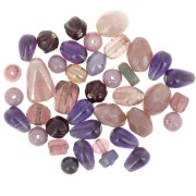 Assortiment de perles en verre irisées Mauve x50g|raw }}