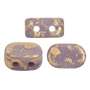 Perles en verre Lipsi® par Puca® 4x6 mm - Amethyst Opal Mat Gold Splash x10g|raw }}