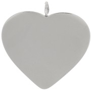 Pendentifs coeur 19.5x19 mm - Acier inoxydable 316L x2
