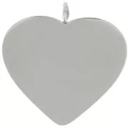 Pendentifs coeur 19.5x19 mm - Acier inoxydable 316L x2