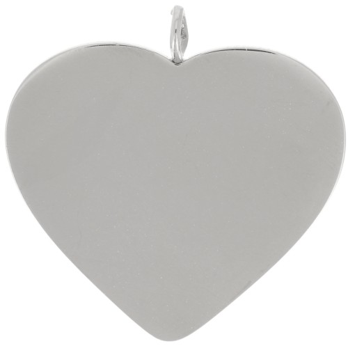Pendentifs coeur 19.5x19 mm - Acier inoxydable 316L x2