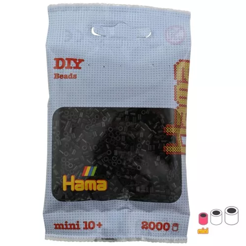 Perles à repasser Hama MINI 2.5 mm Noir (n°18) x2000