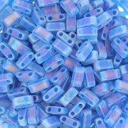 Miyuki Half Tila Beads 5x2.3x1.9mm HTL-0149FR - Transparent Capri Blue AB Mat x10g|raw }}