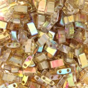 Miyuki Half Tila Beads 5x2.3x1.9mm HTL-55019 - Crystal Brown Rainbow x10g|raw }}