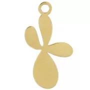 Breloque fleur de Lys 16x9 mm - Acier inoxydable 316L Doré x1