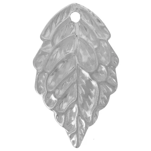 Breloque feuille 17x10 mm - Acier inoxydable 304L x1