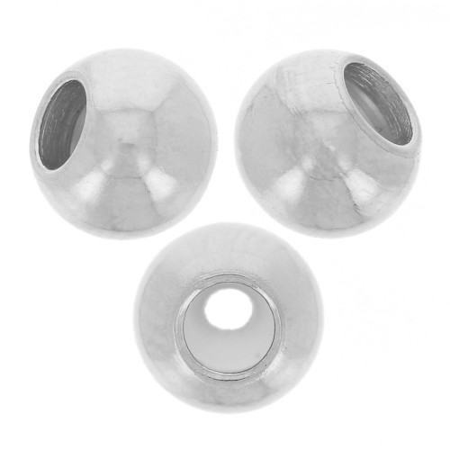 Perles stoppeur 4 mm avec un trou de 1 mm - Acier inoxydable 304 x4
