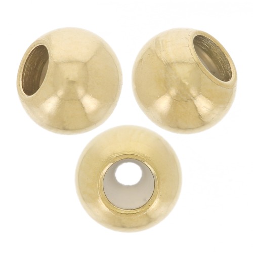 Perles stoppeur 4 mm avec un trou de 1 à 1.3 mm - Acier inoxydable 304 Doré x4