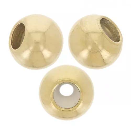 Perles stoppeur 4 mm avec un trou de 1 à 1.3 mm - Acier inoxydable 304 Doré x4