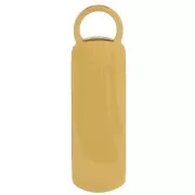 Breloque rectangle 18x5 mm avec résine époxy - motif coeur - Acier inoxydable 316L Doré - Fuchsia x1