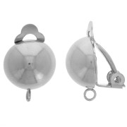 Clips d'oreilles demi-boule 12 mm oreilles non percées - anneau ouvert - Acier inox 304L x2|raw }}