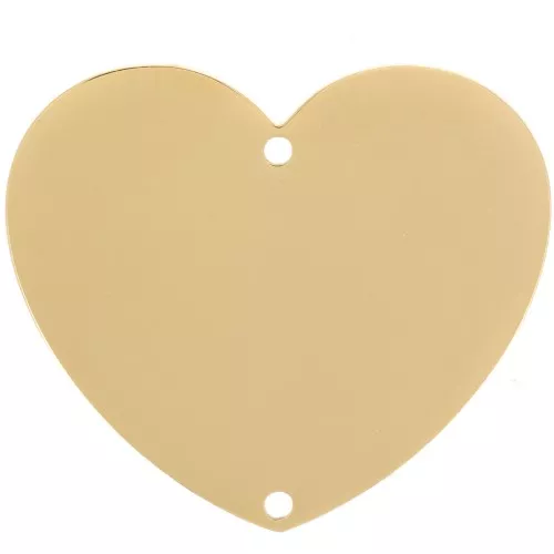 Intercalaires coeurs 24x28 mm - Acier inoxydable 316L Doré x2