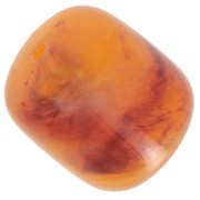 Perles tubes 16x14 mm en résine translucide - Abricot marbré x4