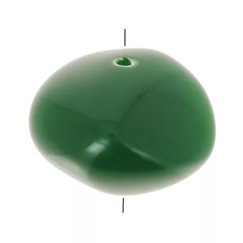 Perles nuggets en résine opaque 9x12 mm - Vert emeraude x8