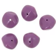 Perles nuggets en résine opaque 9x12 mm - Mauve foncé x8