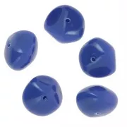 Perles nuggets en résine opaque 9x12 mm - Bleu dur x8