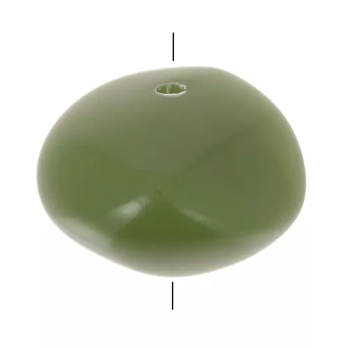 Perles nuggets en résine opaque 9x12 mm - Kaki x8
