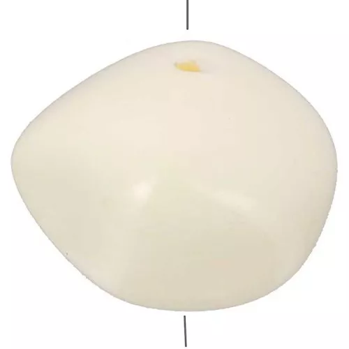 Perles nuggets 12x15 mm en résine opaque - Ecru x6